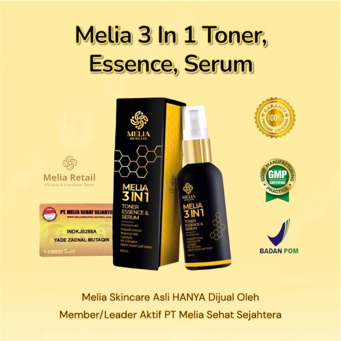 Melia 3 In 1 Toner, Essence & Serum