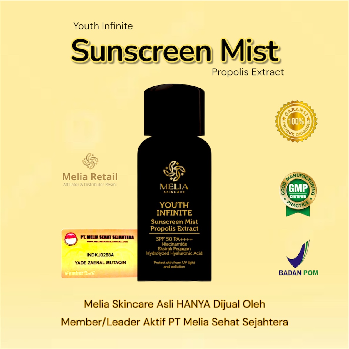 Melia Youth Infinite Sunscreen Mist Propolis Extract