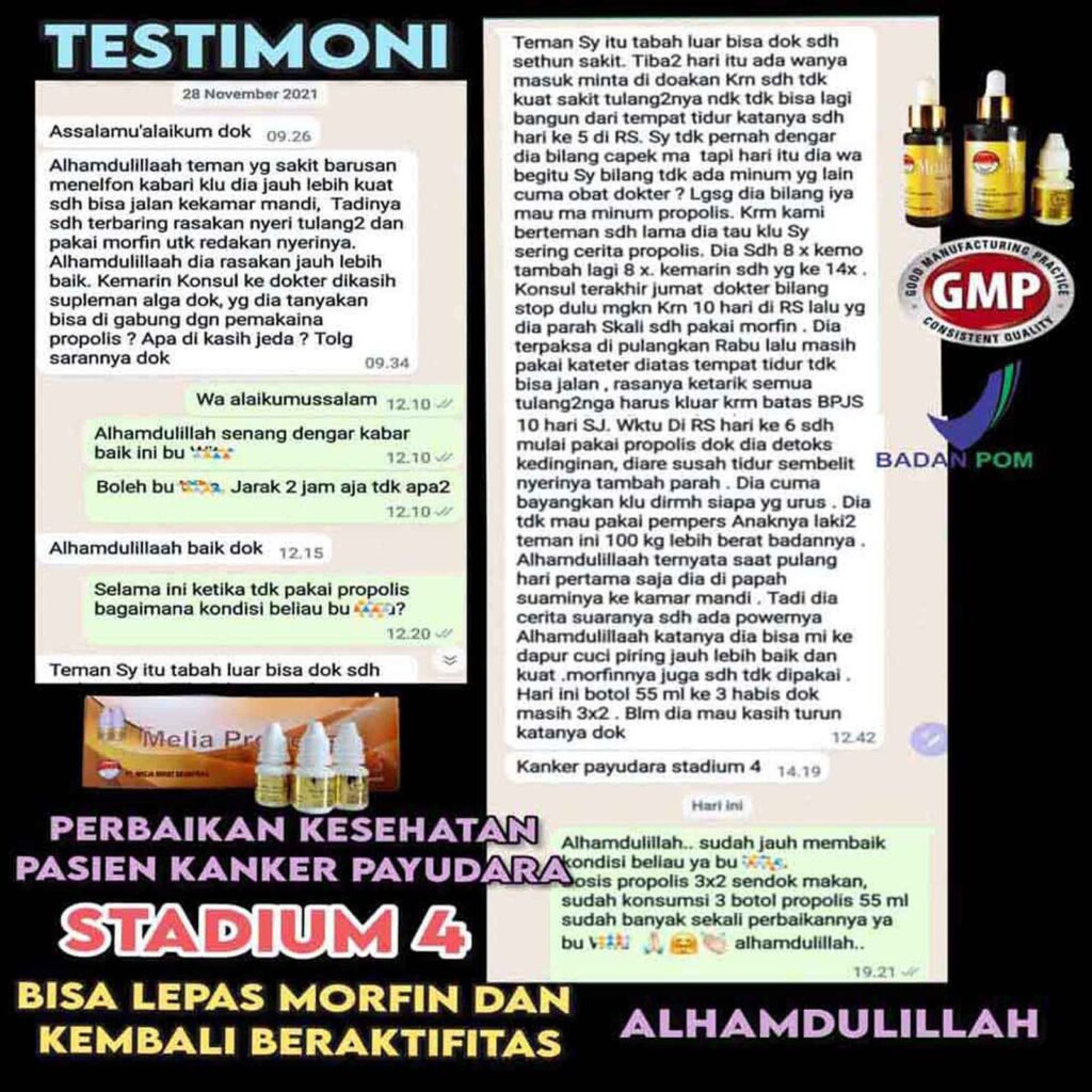 Testimoni Propolis Untuk Kanker Payudara