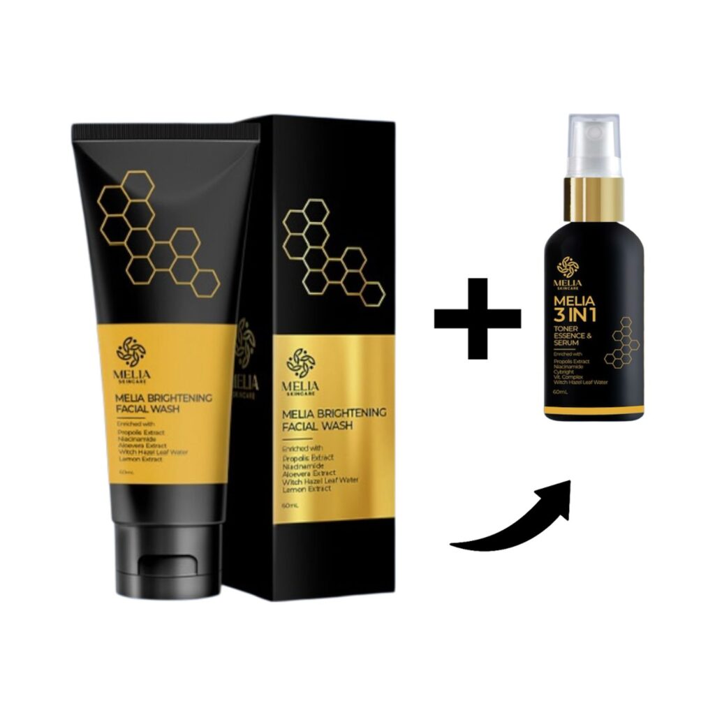 Melia Brightening Facial Wash + Melia 3 In 1 Toner, Essence, Serum.jpeg