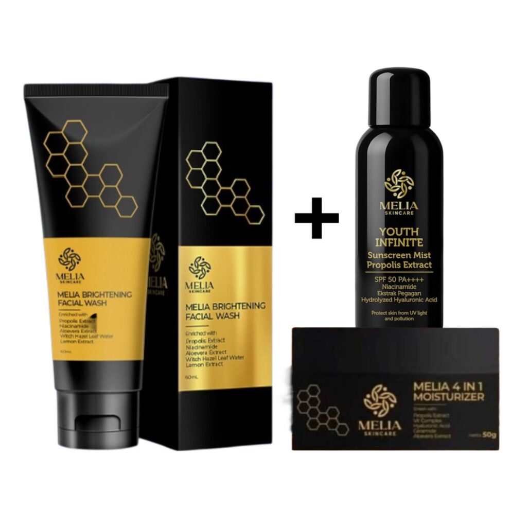 Melia Brightening Facial Wash + Moisturizer + Sunscreen