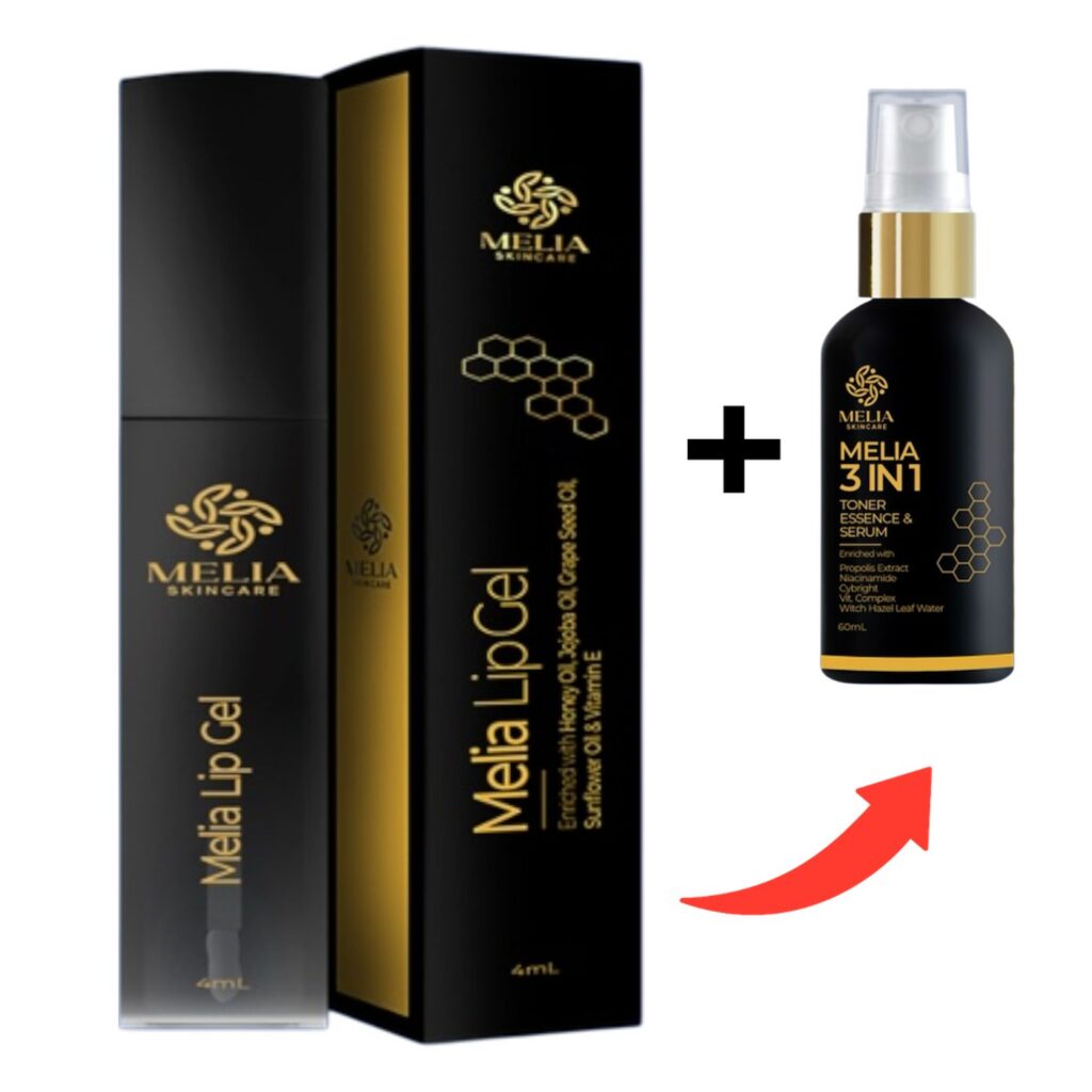 Melia Lip Gel + Melia 3 In 1 Toner, Essence, Serum